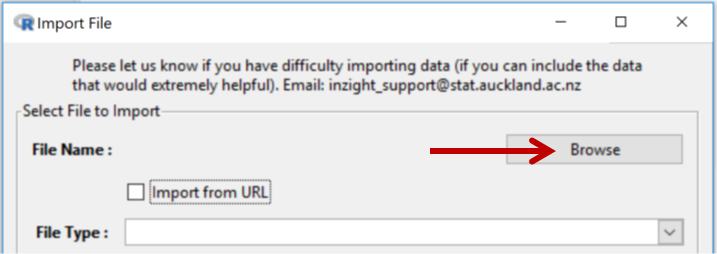 Import file browse button