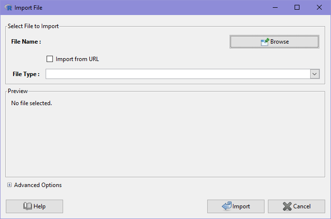 iNZight import data window